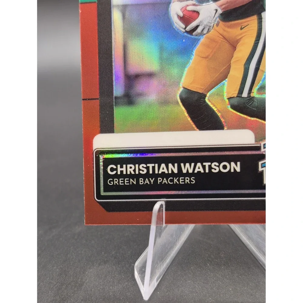 2022 Panini Donruss Christian Watson #P-319 Preview Red & Green Rated Rookie